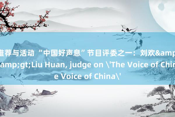 音乐推荐与活动 “中国好声息”节目评委之一：刘欢&lt;br/&gt;Liu Huan, judge on 'The Voice of China'